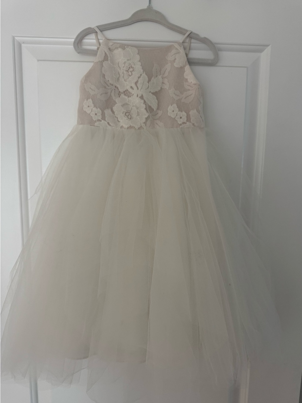 BHLDN Ivory Lace Bodice Tulle Flower Girl Dress